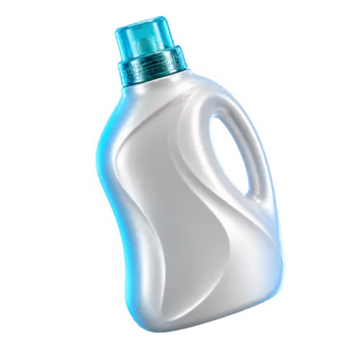 Envase de limpieza de plástico con iluminación turquesa